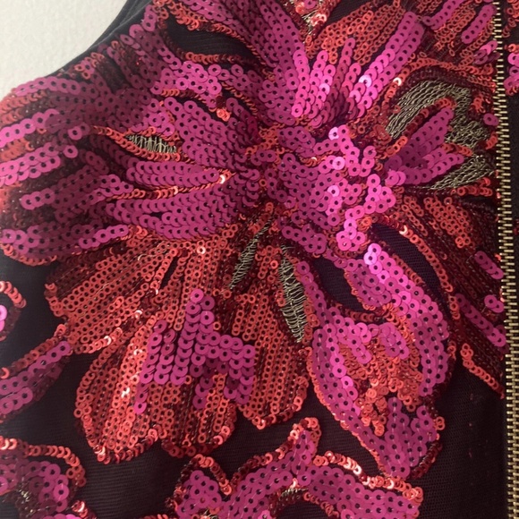 Cache Cache Medium Black, Pink And Gold Cache Zippered cocktail dress - Picture 6 of 9